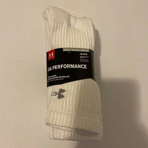 UA Performance HeatGear Crew Socks LG 4 Pair